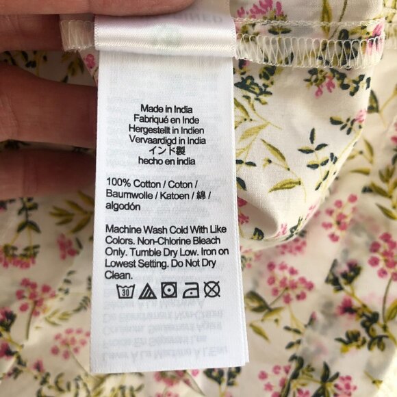 J Crew Reimagined Pink Floral Cottagecore Peasant Top Blouse XS NEW - Picture 7 of 9